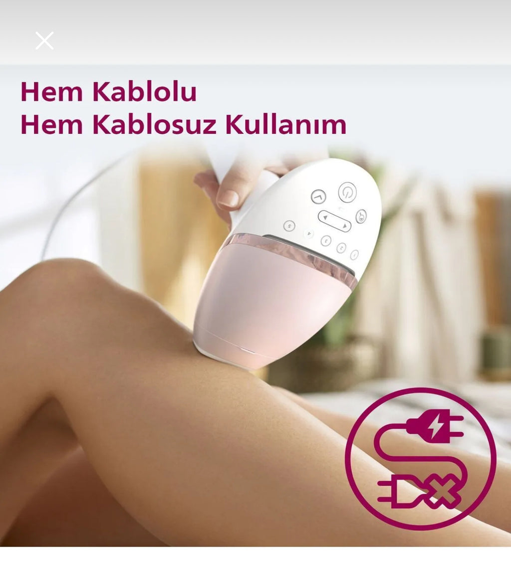 Phılıps Şarjlı ve elektrikli Sınırsız Atışlı Lazer Epilasyon Cihazı 5 başlık