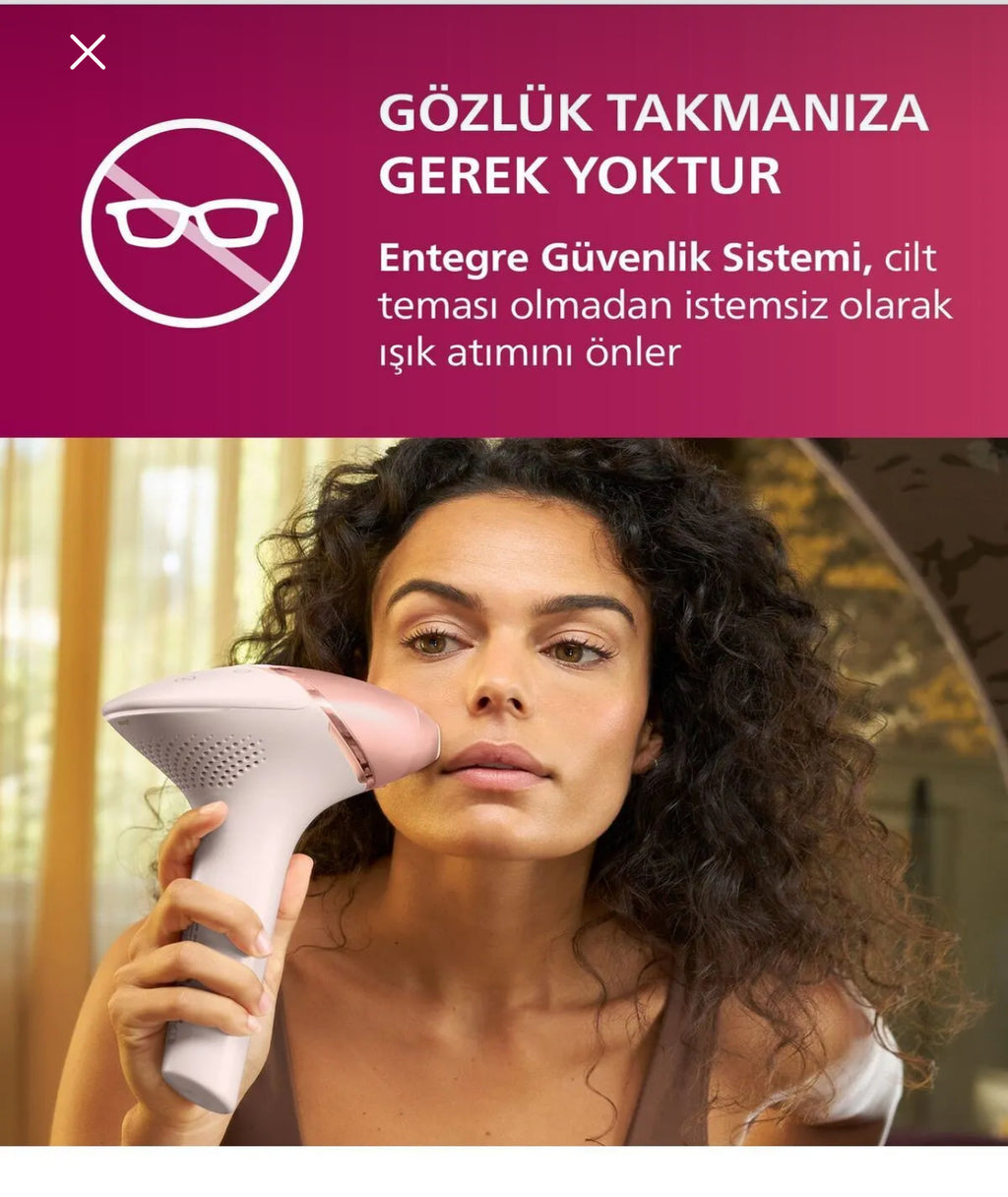 Phılıps Şarjlı ve elektrikli Sınırsız Atışlı Lazer Epilasyon Cihazı 5 başlık