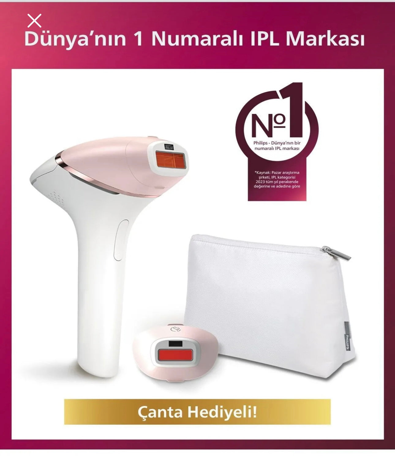 Phılıps Şarjlı ve elektrikli Sınırsız Atışlı Lazer Epilasyon Cihazı 5 başlık